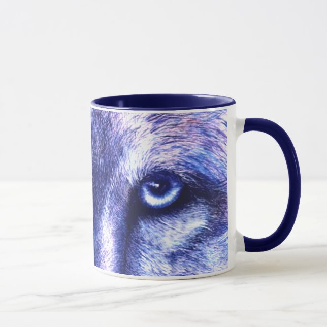 O lobo azul Eyes a caneca (Direita)
