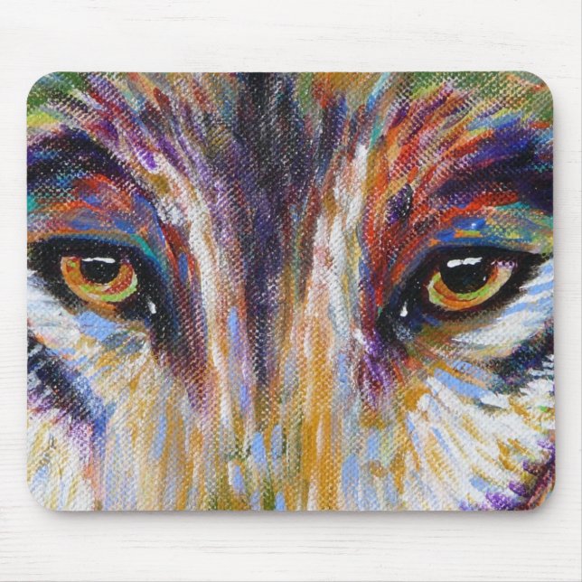 O lobo Eyes Mousepad (Frente)