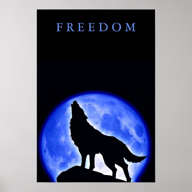O Lobo Motivacional Liberdade Howling Poster Verti (Frente)