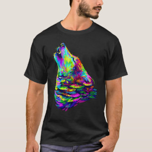 O Lobo Selvagem Coloca Camisetas Gráficas Pintin Ó