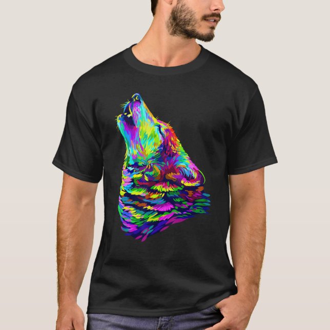 O Lobo Selvagem Coloca Camisetas Gráficas Pintin Ó (Frente)