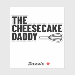 O logotipo adesivo do Pai Cheesecake é branco