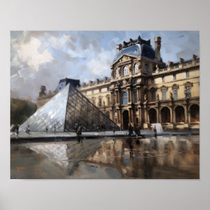 O Louvre Paris Landscape Art Impressão