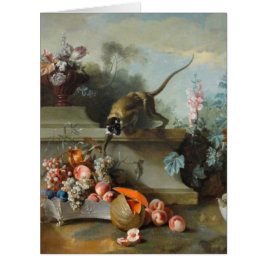 O macaco frutifica o aniversário L cartão das