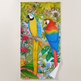 O Macaw repete mecanicamente a toalha de praia