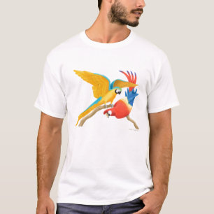 O Macaw tropical repete mecanicamente a camisa de