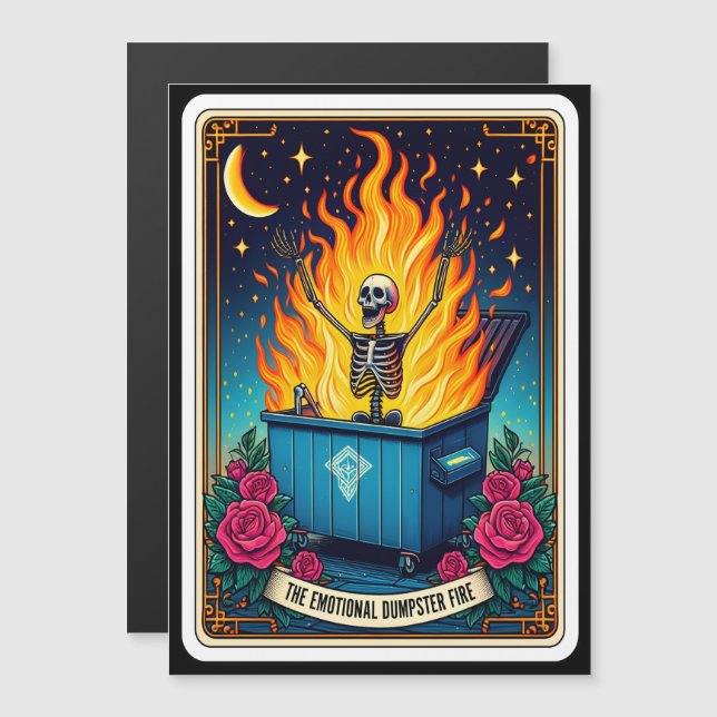 O Magnet da Placa de Tarot "The Emotional Dumpster (Frente/Verso)
