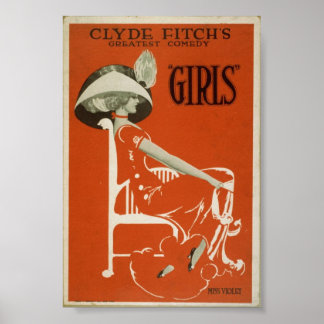 O maior Poster vintage de comédia de Clyde Fitch