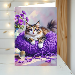 O Mais Doce Cartão de Aniversário Temático de Gato
