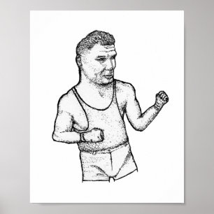 O Manassa Mauler: Impressão de Jack Dempsey Desenh