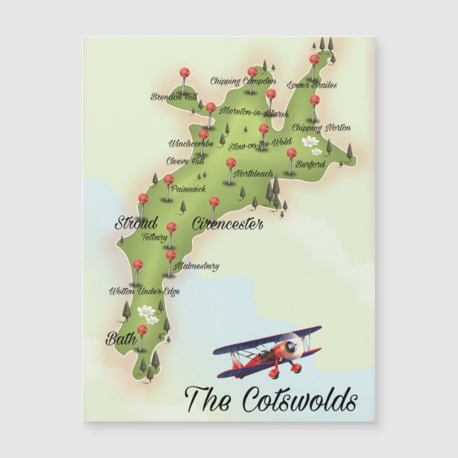 O Mapa Antigo de Cotswolds (Frente)