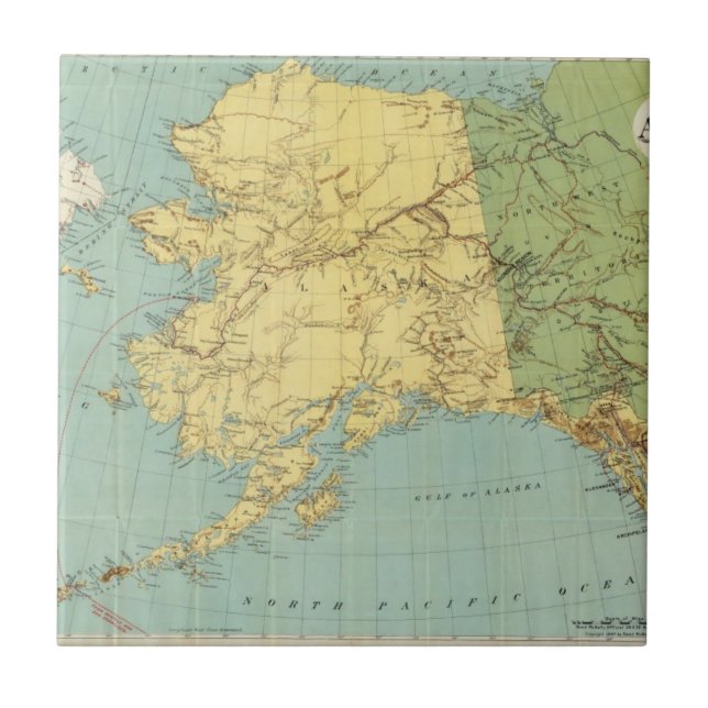 O mapa de McNally da margem de Alaska (Frente)