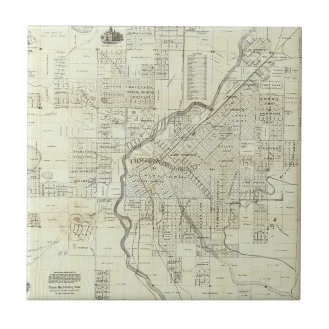 O mapa de Thayer de Denver Colorado (Frente)