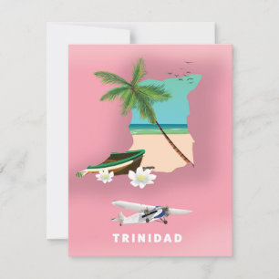 O mapa de Trinidad ilustrou o poster de viagens.