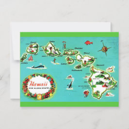 O Mapa do Cartão Postal das Ilhas Havaianas
