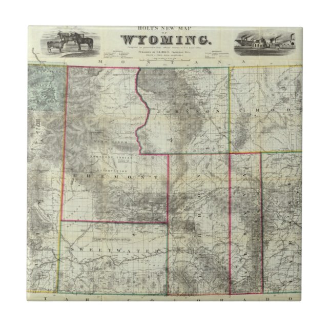 O mapa novo de Holt, Wyoming (Frente)