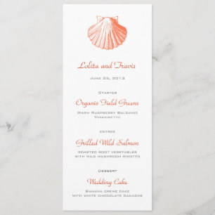 O mar coral Shell que Wedding o menu carda