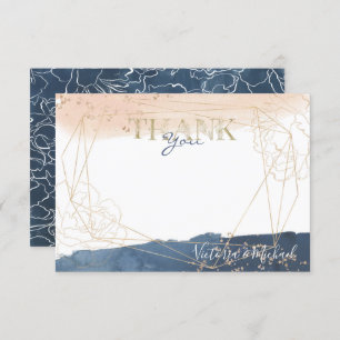 O marinho cora obrigado Dourado você cartão de