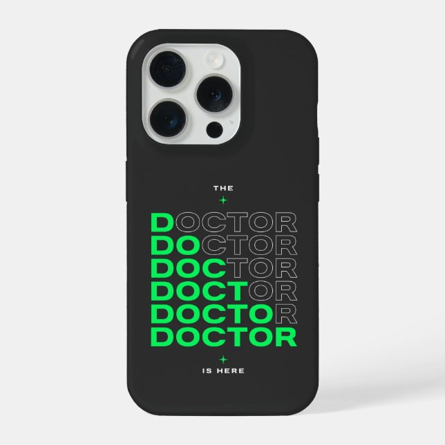 O Médico Está Aqui Neon Text Design (Verso)