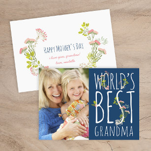 O melhor Cartão com fotos Dia de as mães da vovó d