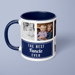 O Melhor Funcle de Todos Caneca Azul Marinho Foto 
