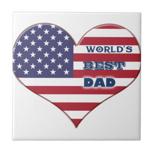 O melhor Pai da América Flag Heart