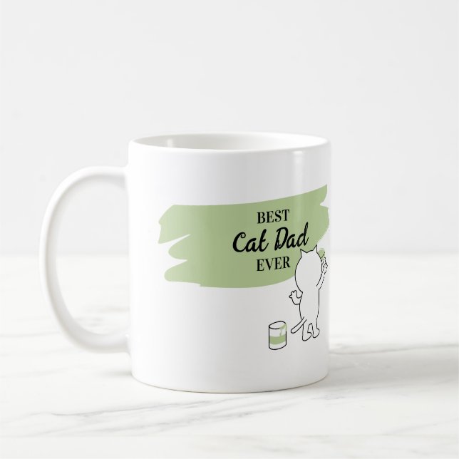 O melhor Pai de gato jamais vista caneca de café (Esquerda)