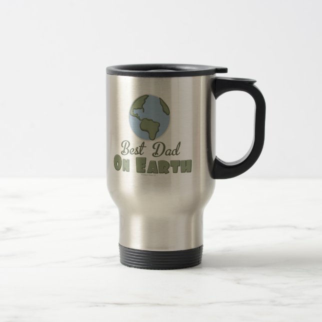 O melhor pai na caneca de viagem da terra (Direita)