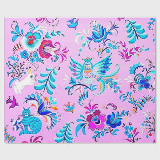 O melhor papel de embrulho do estilo Folk para o m