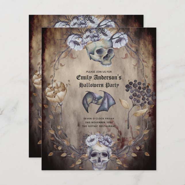 O melhor preço do HALLOWEEN Party convoca crânios (Frente/Verso)