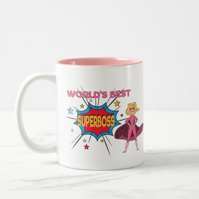 O melhor SUPERBOSS do mundo - caneca engraçada do (Esquerda)