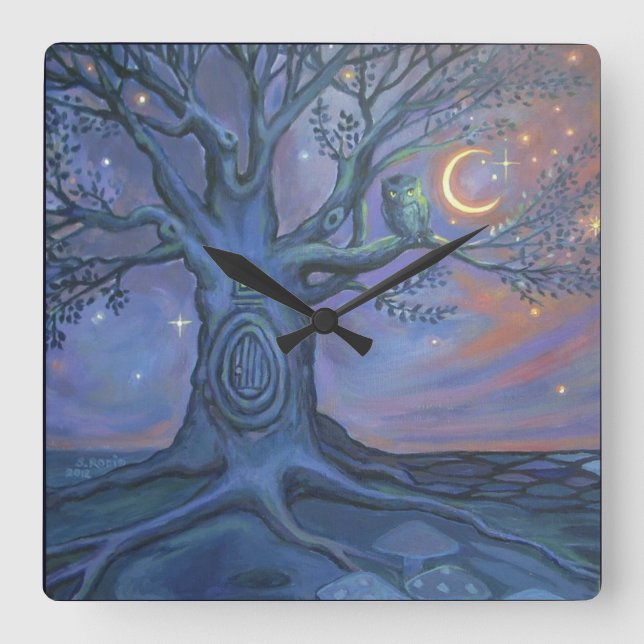 O mensageiro da porta fada - Relógio de arte (Frente)