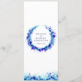 O menu azul esplendor de arte aquarela
