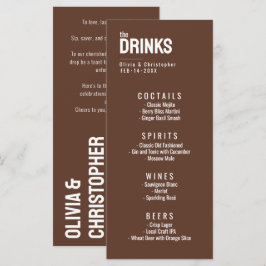 O menu Bebidas com texto Mínimo Negrito