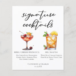 O Menu Cocktails da Assinatura de Casamento de Ver