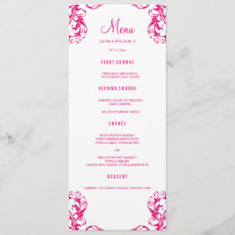 O menu do comensal de casamento carda o damasco