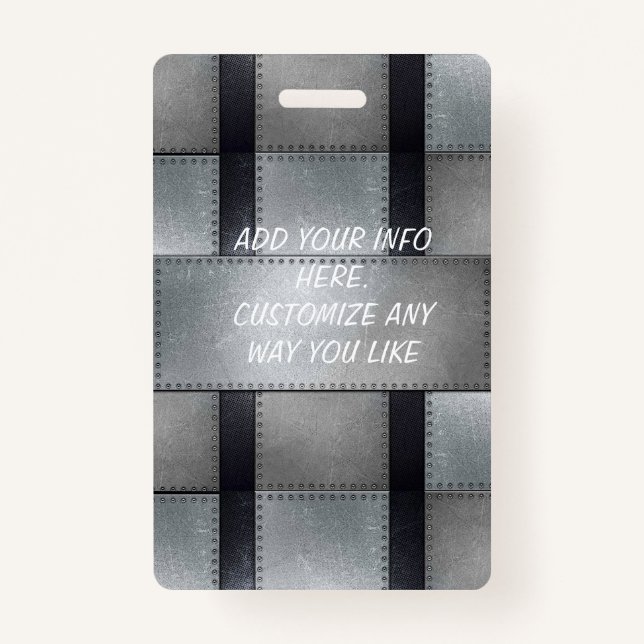 O metal inspirou o crachá do empregado (Frente)