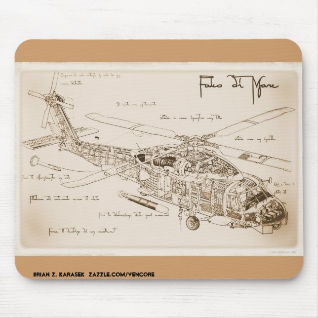 O MH-60 Seahawk Mousepad de da Vinci (Frente)