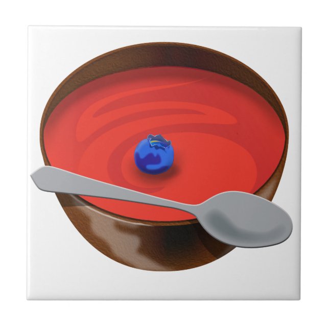 O mirtilo em uma taça de sopa de tomate - Austin,  (Frente)