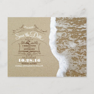 O moderno casamento da praia salva os cartões post