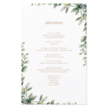 O moderno elegante eucalipto deixa cardápio de cas