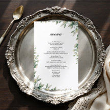 O moderno elegante eucalipto deixa cardápio de cas