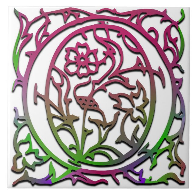 O Monograma - Azulejo cerâmico "Besque Garden" (Frente)