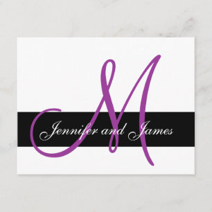 O monograma do cartão do casamento RSVP nomeia a