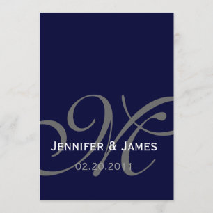 O monograma elegante do marinho nomeia o convite