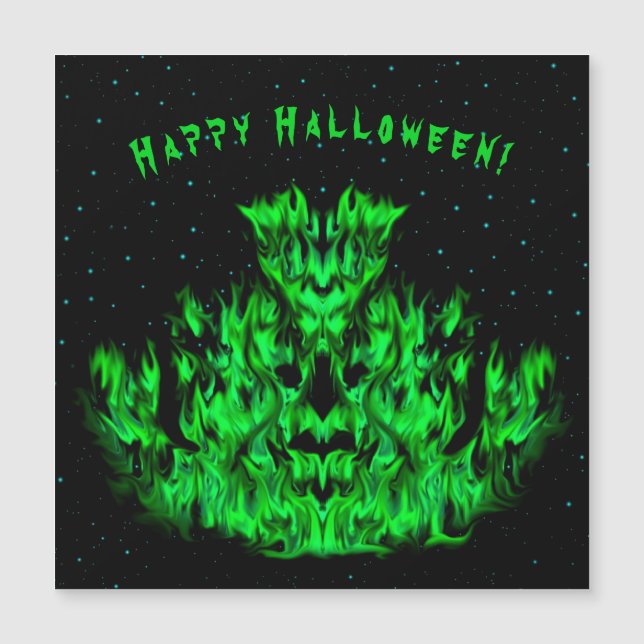 O monstro verde da chama no céu estrelado (Frente)