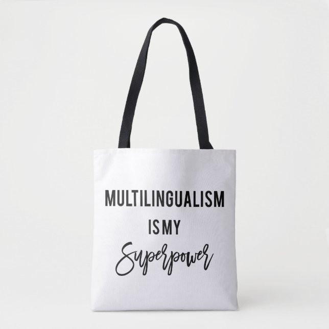 O Multilinguismo É Meu Superpoder Poliglot Tote Ba (Frente)