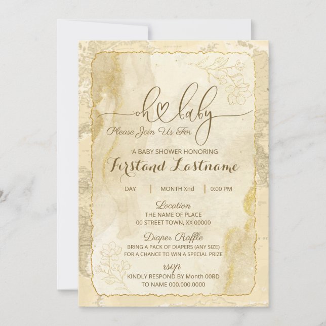 O mundo aguarda o convite ao Chá de fraldas (Frente)