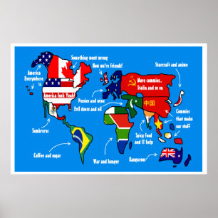 O mundo de acordo com o poster dos americanos