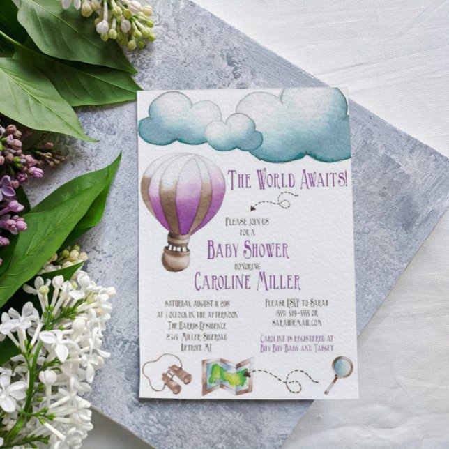 O Mundo Espera! Convite para chás de fraldas (Criador carregado)